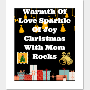 Warmth of love sparkle of joy Christmas with Mom rocks Posters and Art